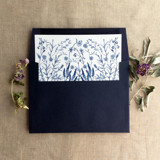 Navy English botanical garden floral envelope liner for A7 square flap envelope | pack of 10 Envelope Liners