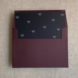 Black baby ribbon bows envelope liner for A7 square envelope | pack of 10 Envelope Liners