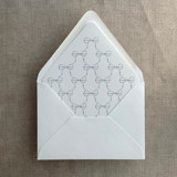 Steel blue ribbon bows printed envelope liner for A7 euro flap envelope  | pack of 10 Envelope Liners