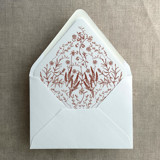 Rust English botanical garden floral printed liner for A7 euro flap envelope | pack of 10 Envelope Liners