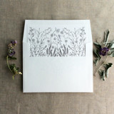 Slate gray English botanical garden floral envelope liner for A7 square flap envelope | pack of 10 Envelope Liners