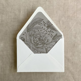 Stone elegant peonies and berries liner for A7 euro flap envelope | pack of 10 Envelope Liners