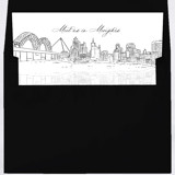 Memphis Tennessee Skyline Envelope Liner with custom text/saying | Set of 10 | For 5x7 Minted Square Flap Envelope Envelope Liners