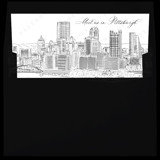 Pittsburgh Skyline Envelope Liner with custom text/saying | Set of 10 | For 5x7 Minted Square Flap Envelope Envelope Liners