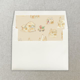 Christmas Village Square Envelope Liner | Set of 10 Envelope Liners