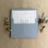 Steel blue English botanical garden floral envelope liner for A7 square flap envelope | pack of 10 Envelope Liners