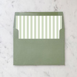 A7 Envelope Liners Sage Thin Stripes Square Flap (set of 10) Envelope Liners