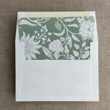 Green botanical garden envelope liner for A7 square flap envelope | pack of 10 Envelope Liners