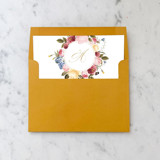 A7 Colorful Vintage Flower Monogram Square Flap (set of 10) Envelope Liners