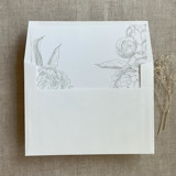 Oyster grand peony floral envelope liner for A7 square flap envelope | pack of 10 Envelope Liners