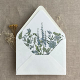 Bluebell flower botanical printed envelope liner for A7 euro flap envelope   | pack of 10 Envelope Liners