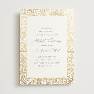 Gilded Henna Foil-Pressed Mehndi Invitations