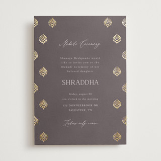 Shraddha Foil-Pressed Mehndi Invitations