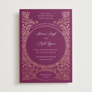 Zardozi Foil-Pressed Mehndi Invitations