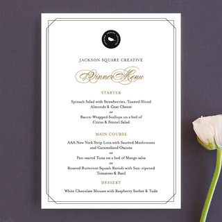 Simply Elegant Menus