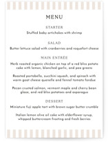 Classic Stripe Menus