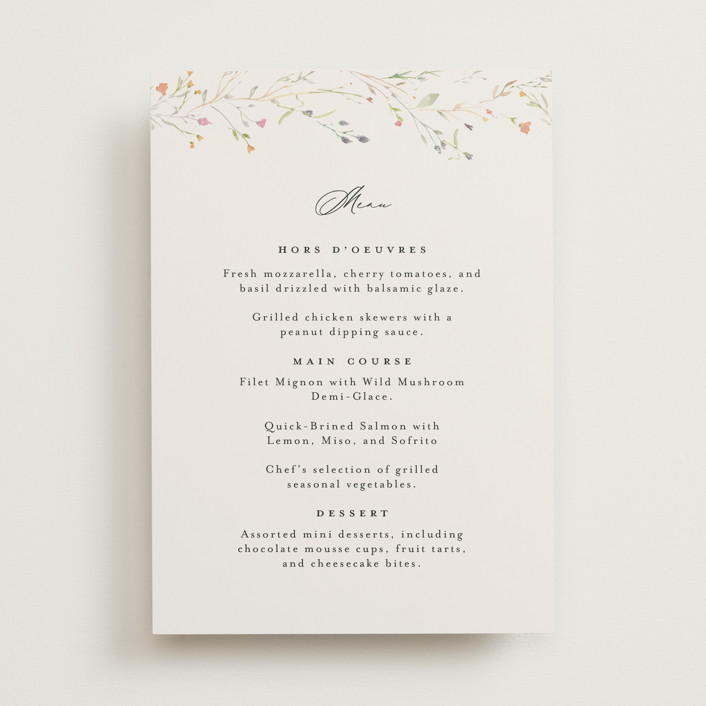 delicate florals Menus by Lori Wemple | Minted