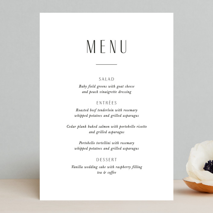 Arcadia Menus by Jennifer Wick Minted