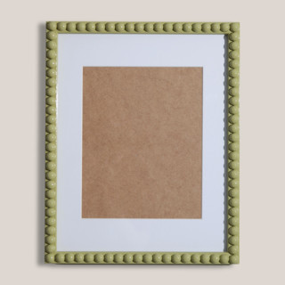 Matcha Beaded Frame with White Mat Frames