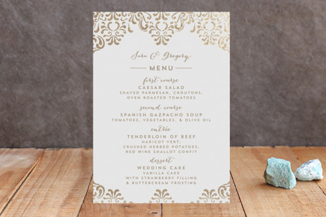 Black Tie Wedding Foil-Pressed Menus