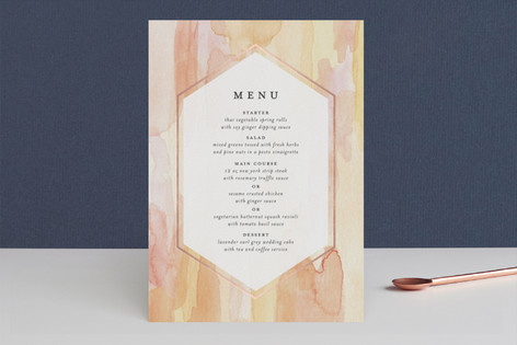 Sunset Watercolor Foil-Pressed Menus