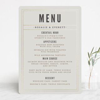Classic Type Foil-Pressed Menus
