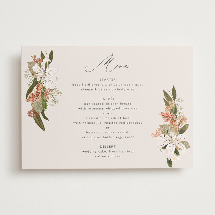 Delicate Foil-Pressed Menus by Susan Moyal | Minted