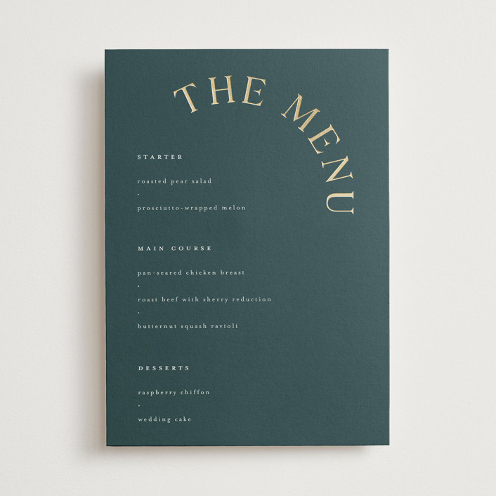 The Arc Foil-Pressed Menus by Vera Lim | Minted
