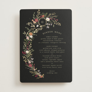 Monogrammed Floral Foil-Pressed Menus
