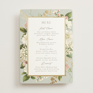 Floral Tribute Foil-Pressed Menus