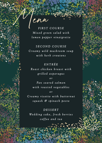 By the Creek Foil-Pressed Menus by Becky Nimoy | Minted