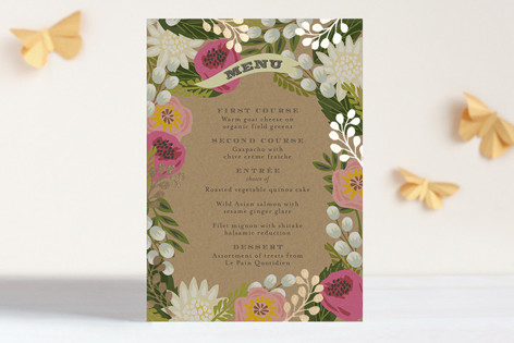 Floral Canopy Foil-Pressed Menus