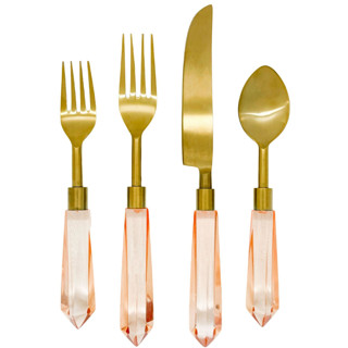 Acrylic Flatware Set - Blush Pink Flatware Sets
