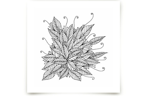 Doodle swirl &leaves Fine Art Prints