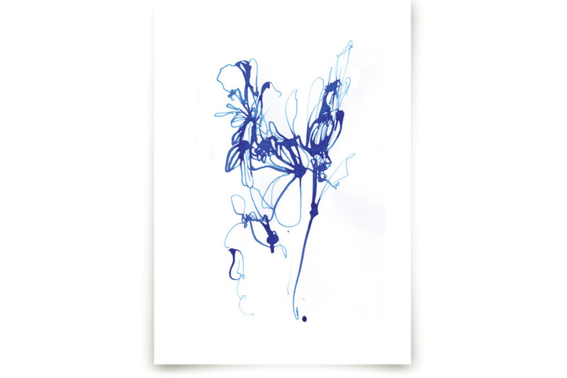 Inky Blue Floral Fine Art Prints by Sonal Nathwani Minted