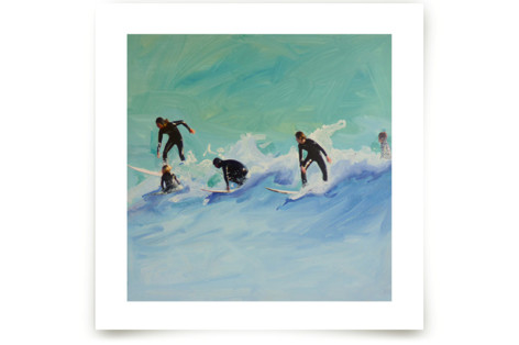 Surf boys at Sunset Fine Art Prints