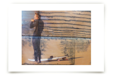 Indigo Surfer with Stripes Fine Art Prints