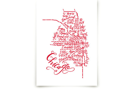 Chicago Typographic Map Fine Art Prints