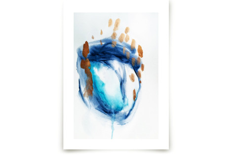 Blue Flowing Watercolor Fine Art Prints