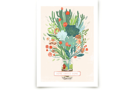 Little Terrarium Succulent Illustration Fine Art Prints