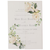 White Hydrangea Flowers and Greenery Vellum Jacket, Set of 10 Invitation Jackets and Overlays