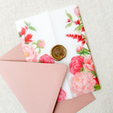 Bright Pink Floral Vellum Jackets | Set of 10 Invitation Jackets and Overlays