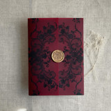 Versailles nocturne maroon vellum wrap for 5x7 card | pack of 10 Invitation Jackets and Overlays