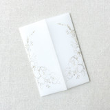 Golden-ish Roses Vellum Jackets | Set of 10 Invitation Jackets and Overlays