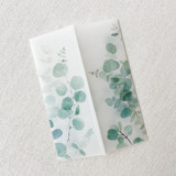 Eucalyptus Sprigs Vellum Jacket | Set of 10 Invitation Jackets and Overlays