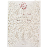 Ivory Laser Cut Lace Jackets for 5x7 Card | Set of 10 | Envelopes Included Invitation Jackets and Overlays