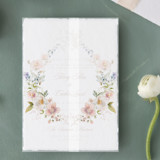 Watercolor Wildflower Wreath Vellum Jacket (Set of 10) Invitation Jackets and Overlays