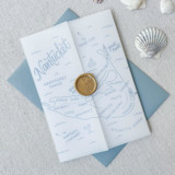 Nantucket Vellum Jackets | Set of 10 | Blue & Green Color Options Invitation Jackets and Overlays