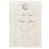 Elegant Cream Laser Cut Invitation Cover for 5x7 Card | Set of 10 | Envelopes Included Invitation Jackets and Overlays