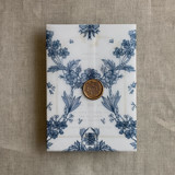 Venetian floral lace navy color printed vellum wrap for 5x7 card  | pack of 10 Invitation Jackets and Overlays